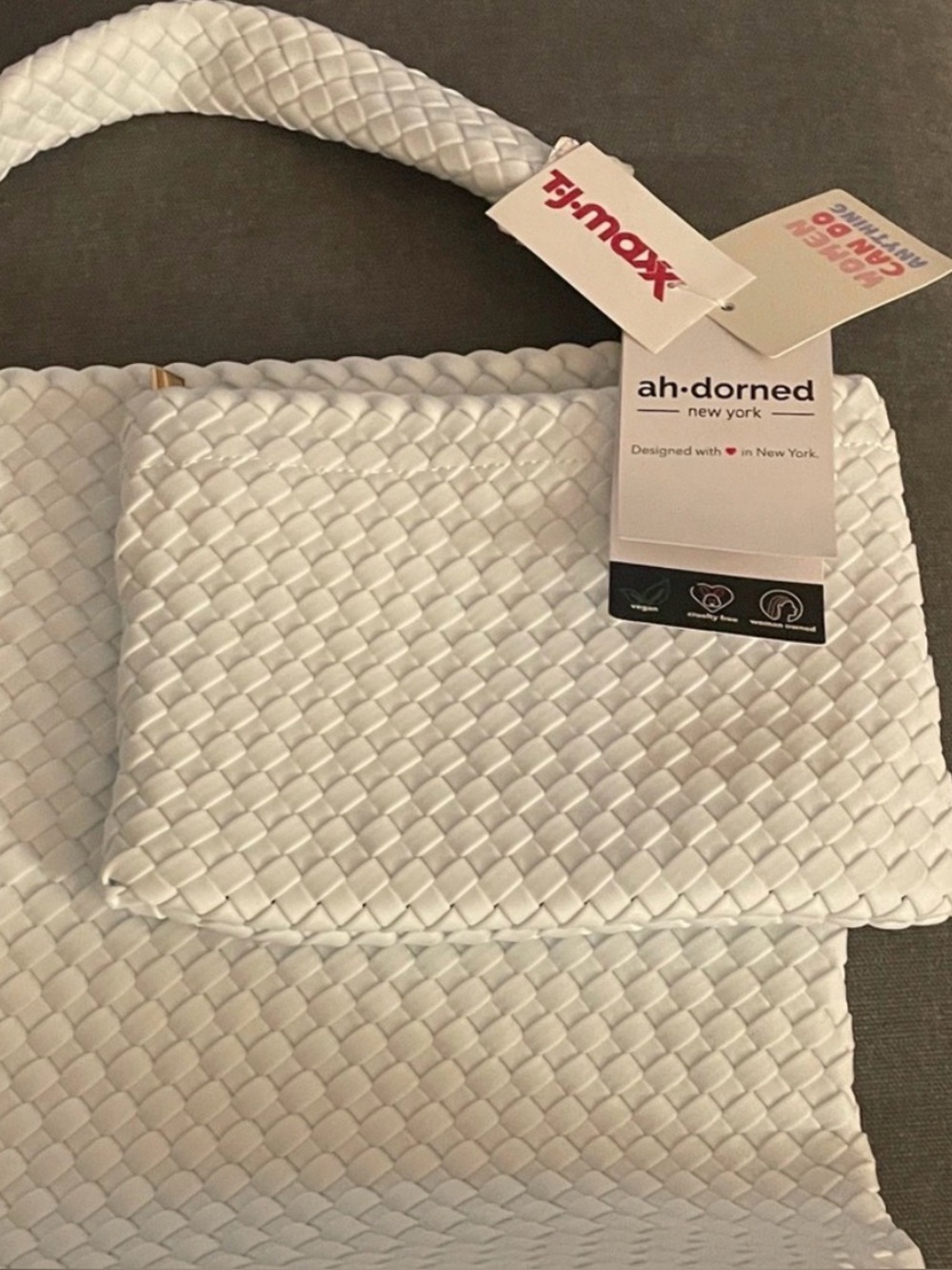 ahdorned light blue Woven Tote Bag